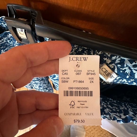 J. Crew Blue and White Bubble Mini Skirt - Picture 5 of 7